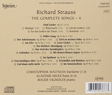 Maltmanmilesvignoles: R Straussthe Complete Songs Vol 4 [CD]