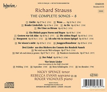 Spence & Evans & Vignoles: Strauss / Complete Songs - Vol 8 [CD]