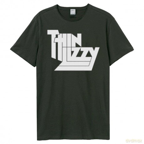 Thin Lizzy: Thin Lizzy Logo Amplified Vintage Charcoal Xx Large T Shirt
