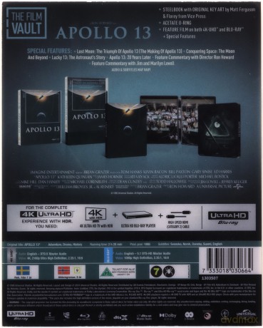 Apollo 13 (The Film Vault) (steelbook) [Blu-Ray 4K]+[Blu-Ray]