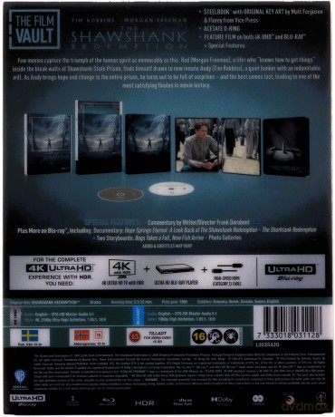 Skazani na Shawshank (The Film Vault) (steelbook) [Blu-Ray 4K]+[Blu-Ray]
