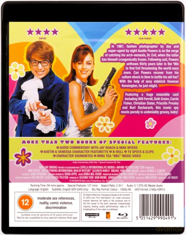 Austin Powers: International Man Of Mystery (Austin Powers: Agent specjalnej troski) (steelbook) [Blu-Ray 4K]+[Blu-Ray]