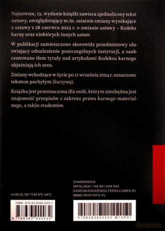 Kodeks karny. Przepisy [KSIĄŻKA]