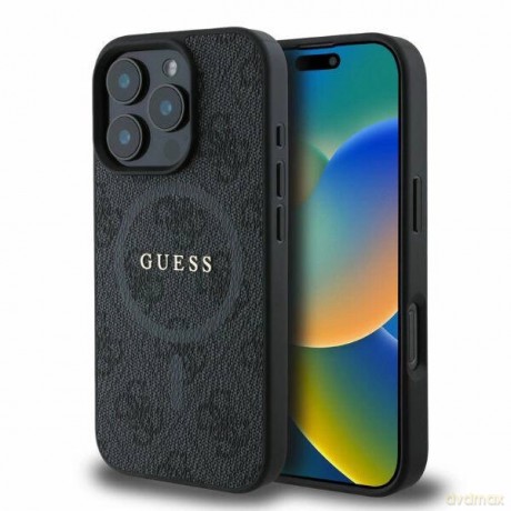 Etui Guess 4G Ring Classic Logo MagSafe na iPhone 16 Pro - czarne