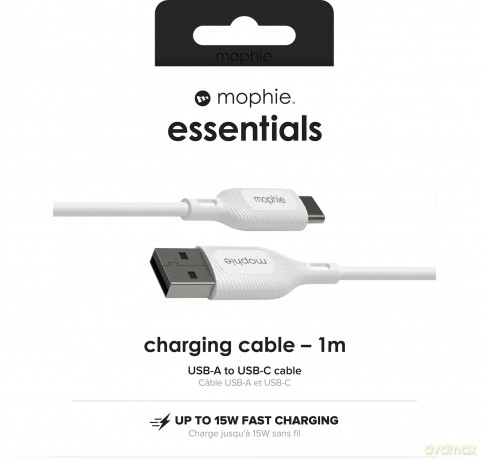 Kabel Mophie Charge Essentials USB-A - USB-C 1m - białe