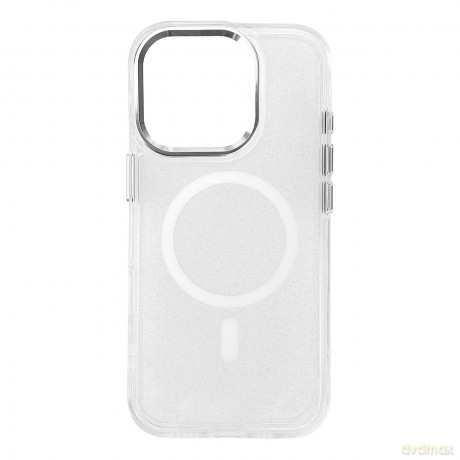 Etui Glitter Case MagSafe na iPhone 16 Pro Max - białe z brokatem