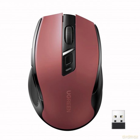 Mysz Ugreen MU006 optyczna bezprzewodowa USB 2.4GHz 4000 DPI - czerwona