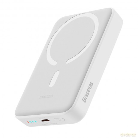 Powerbank Baseus Magnetic Mini indukcyjny 10000mAh 30W - biały + kabel USB-C - USB-C
