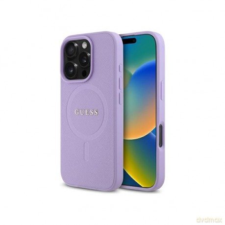 Etui Guess Saffiano MagSafe na iPhone 16 Pro Max - fioletowe