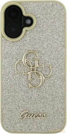 Etui Guess Fixed Glitter Big 4G na iPhone 16 Pro - złote