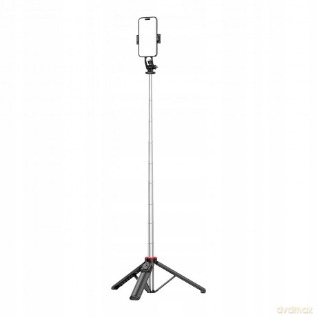 Selfie stick WC13YDS teleskopowy tripod 1.3m z podwójną lampą i uchwytem na telefon - czarny