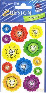 Naklejki - buźki/kwiaty (błyszczący papier) ZABAWKA