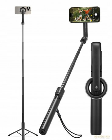 Selfie stick Spigen S580W MagSafe Bluetooth z tripodem - czarny