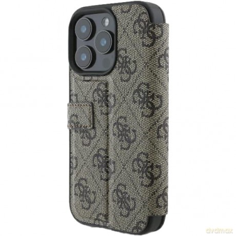 Etui Guess 4G Metal Logo na iPhone 16 Pro Max - brązowe
