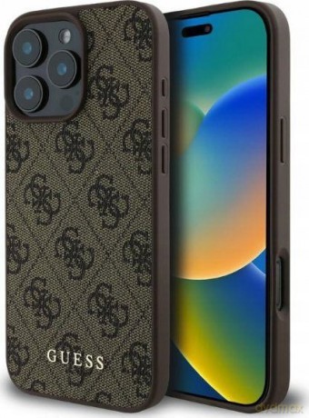 Etui Guess 4G Classic na iPhone 16 Pro - brązowe