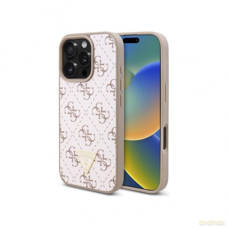 Etui Guess New 4G Triangle na iPhone 16 Pro - białe