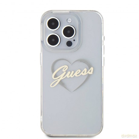 Etui Guess IML Heart na iPhone 16 Pro Max - przezroczyste
