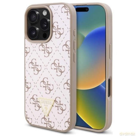 Etui Guess New 4G Triangle na iPhone 16 Pro Max - białe
