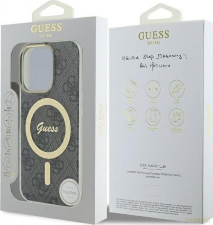Etui Guess IML 4G MagSafe na iPhone 16 Pro Max - czarne