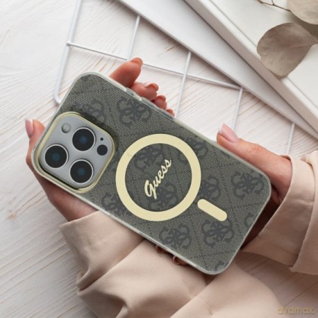 Etui Guess IML 4G MagSafe na iPhone 16 Pro Max - czarne