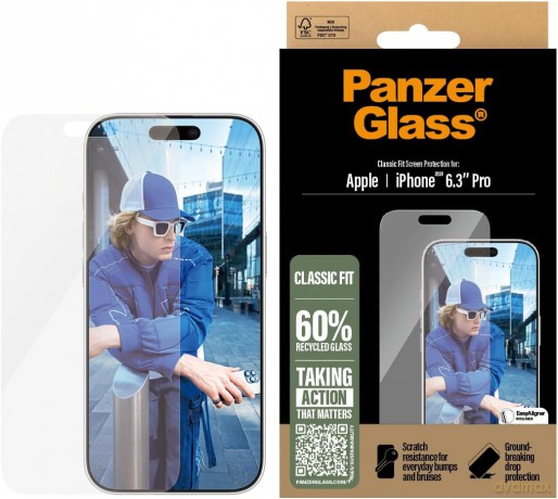 Szkło hartowane PanzerGlass Screen Protector Classic Fit na iPhone 16 Pro