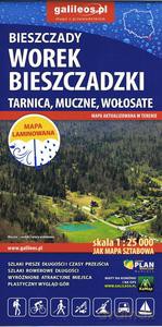 Bieszczady Worek Bieszczadzki Tarnica, Muczne, Wołosate. Mapa laminowana 1: 25 000