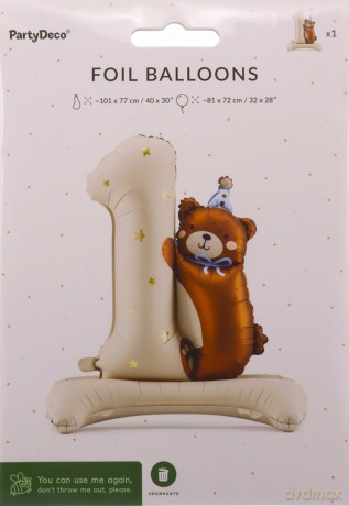 Balon foliowy 1 z Misiem 81x72cm
