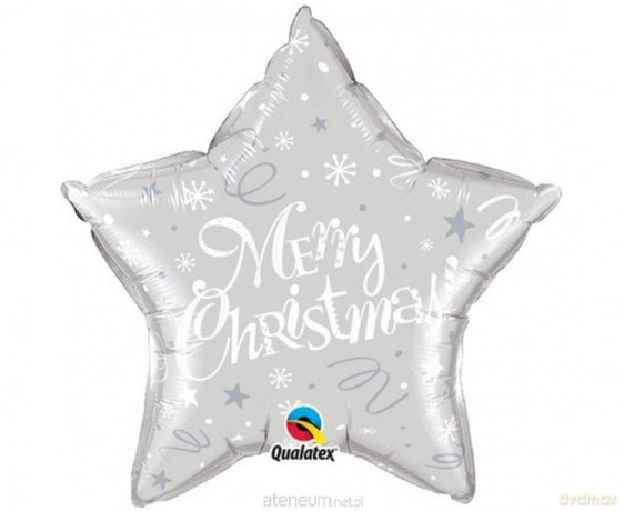 Balon foliowy Merry Christmas srebrny