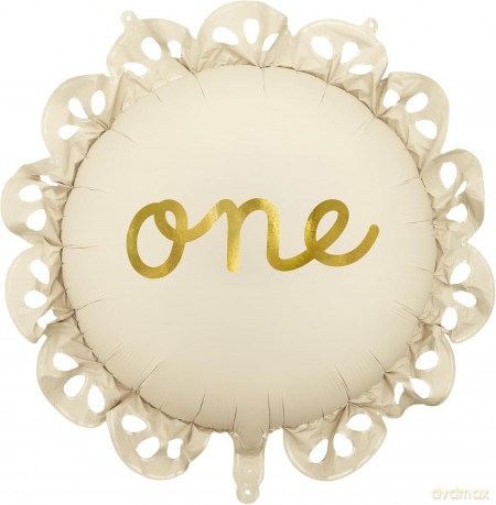 Balon foliowy pastylka z falbanką One 51,5x51,5cm