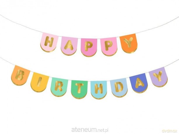 Baner papierowy Happy Birthday mix 163x12cm