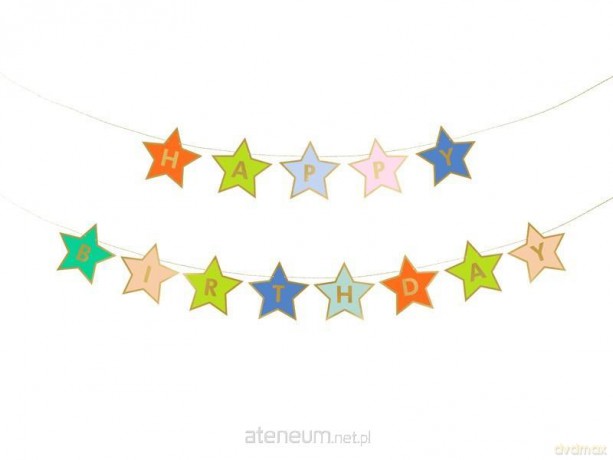 Baner papierowy Happy Birthday mix 260x16.5cm