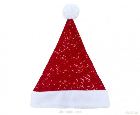 Czapka Mikołaja błyszcząca czerwone cekiny 30x42cm
