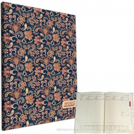 Kalendarz 2025 A4 tygodniowy Paisley Kwiaty Blue [KALENDARZ]