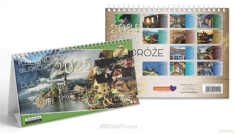 Kalendarz 2025 biurkowy Podróże [KALENDARZ]
