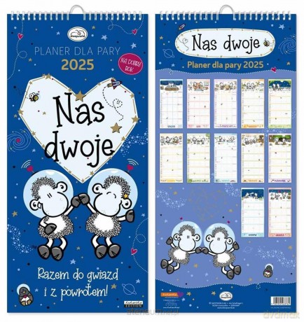 Kalendarz 2025 ścienny planer Sheepworld dla pary [KALENDARZ]