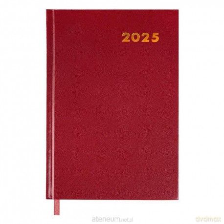 Kalendarz książkowy 2025 A5 czerwony [KALENDARZ]