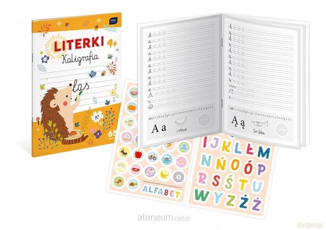 Kolorowanka A4/16K z naklejkami Kaligrafia [KSIĄŻKA]