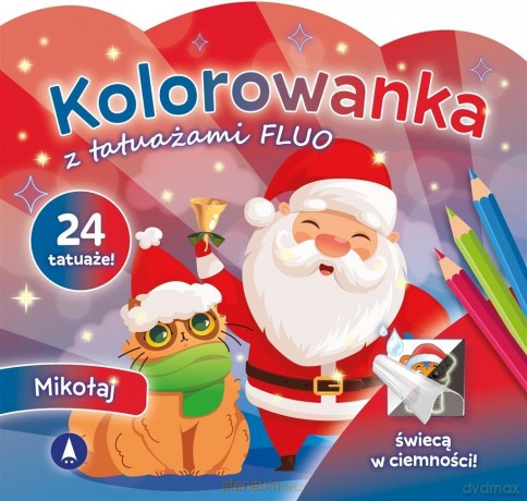 Kolorowanka z tatuażami fluo Mikołaj [KSIĄŻKA]