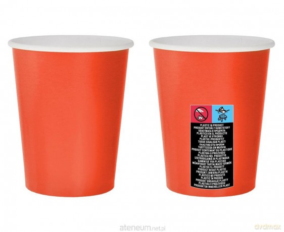 Kubeczki papierowe czerwone 250ml 14szt