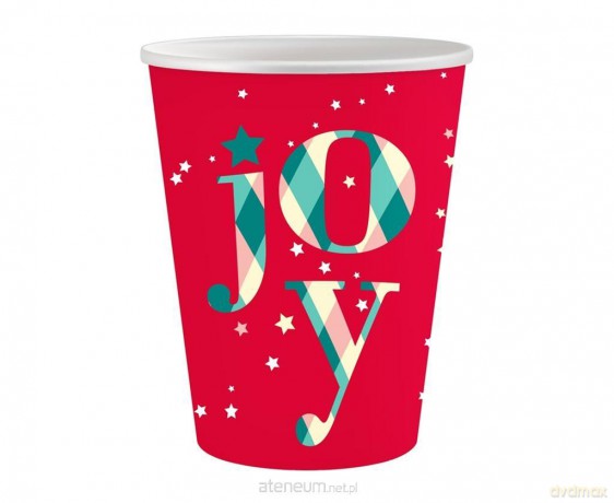 Kubeczki papierowe Joy czerwone 250ml 6szt