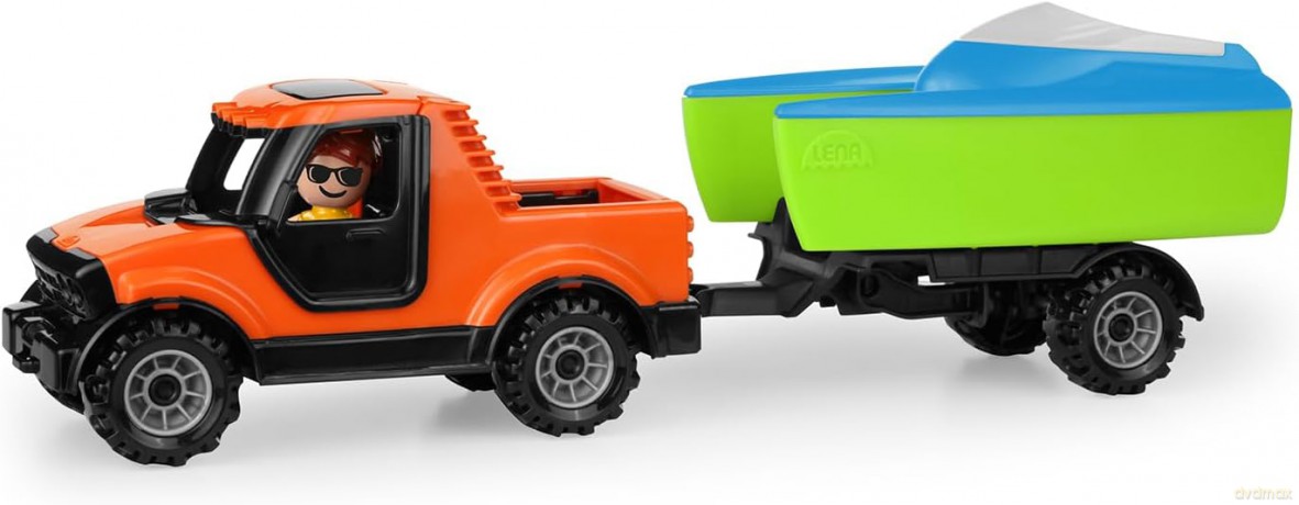Lena Truckies Pickup terenowy z przyczepką i łódką