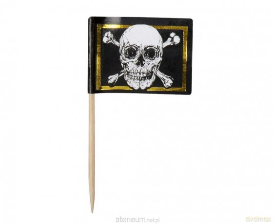Pikery flaga czaszka pirata 7cm 24szt