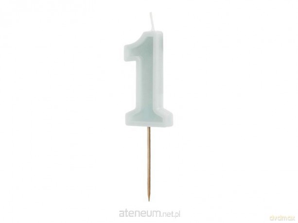 Świeczka urodzinowa 1 jasna mięta 6cm