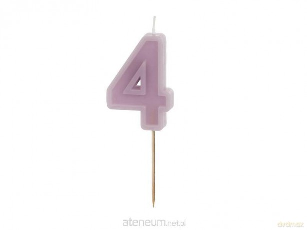Świeczka urodzinowa 4 fiolet 6cm