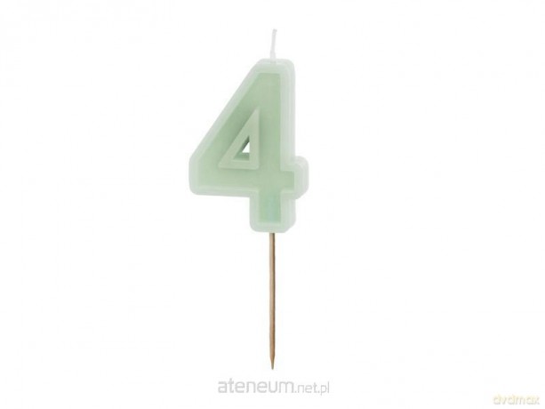 Świeczka urodzinowa 4 zielony 6cm
