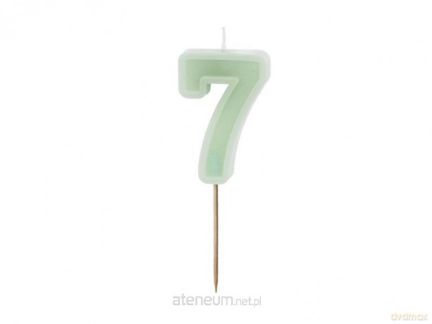 Świeczka urodzinowa 7 zielony 6cm