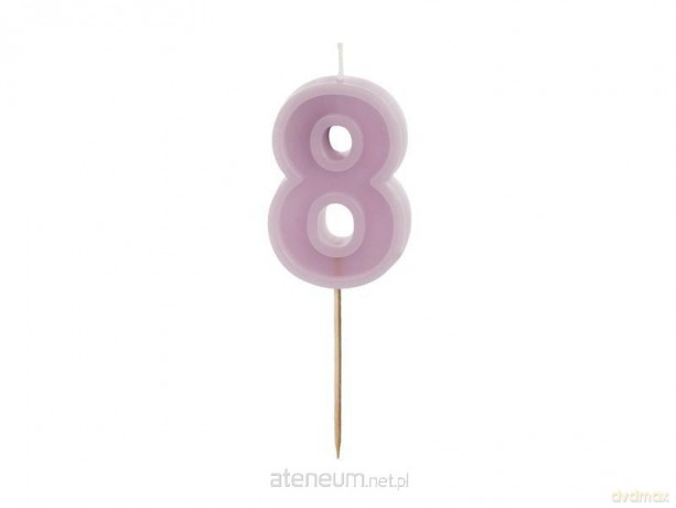 Świeczka urodzinowa 8 fiolet 6cm