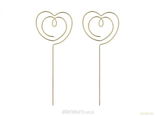 Topperki Serce złoty 12x4,5cm 2szt
