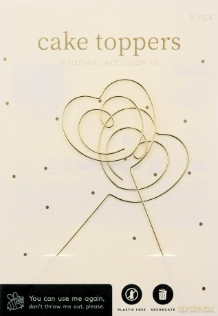 Topperki Serce złoty 12x4,5cm 2szt