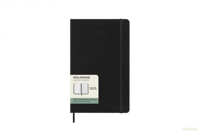 Kalendarz 2025 12M Moleskine L tygodniowy czarny 13x21 [KALENDARZ]